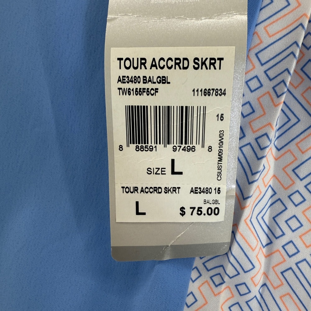 Adidas Golf Skort Athletic Skirt Pockets Light Sky Blue Womens Size Large NWT - Picture 13 of 15